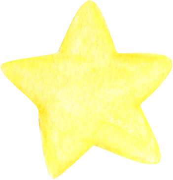 Hand Drawn Cute Yellow Watercolor Star